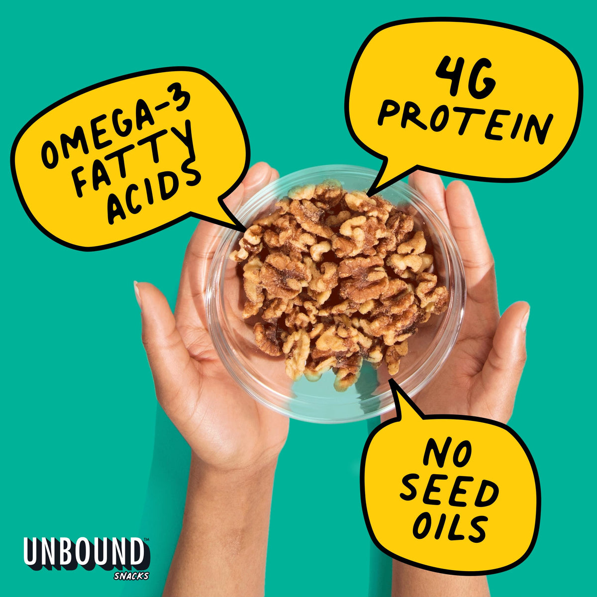 Unbound Snacks Toasted Churro Walnuts – 4 oz Pack of 4 | Gluten Free, Vegan, 4g Protein