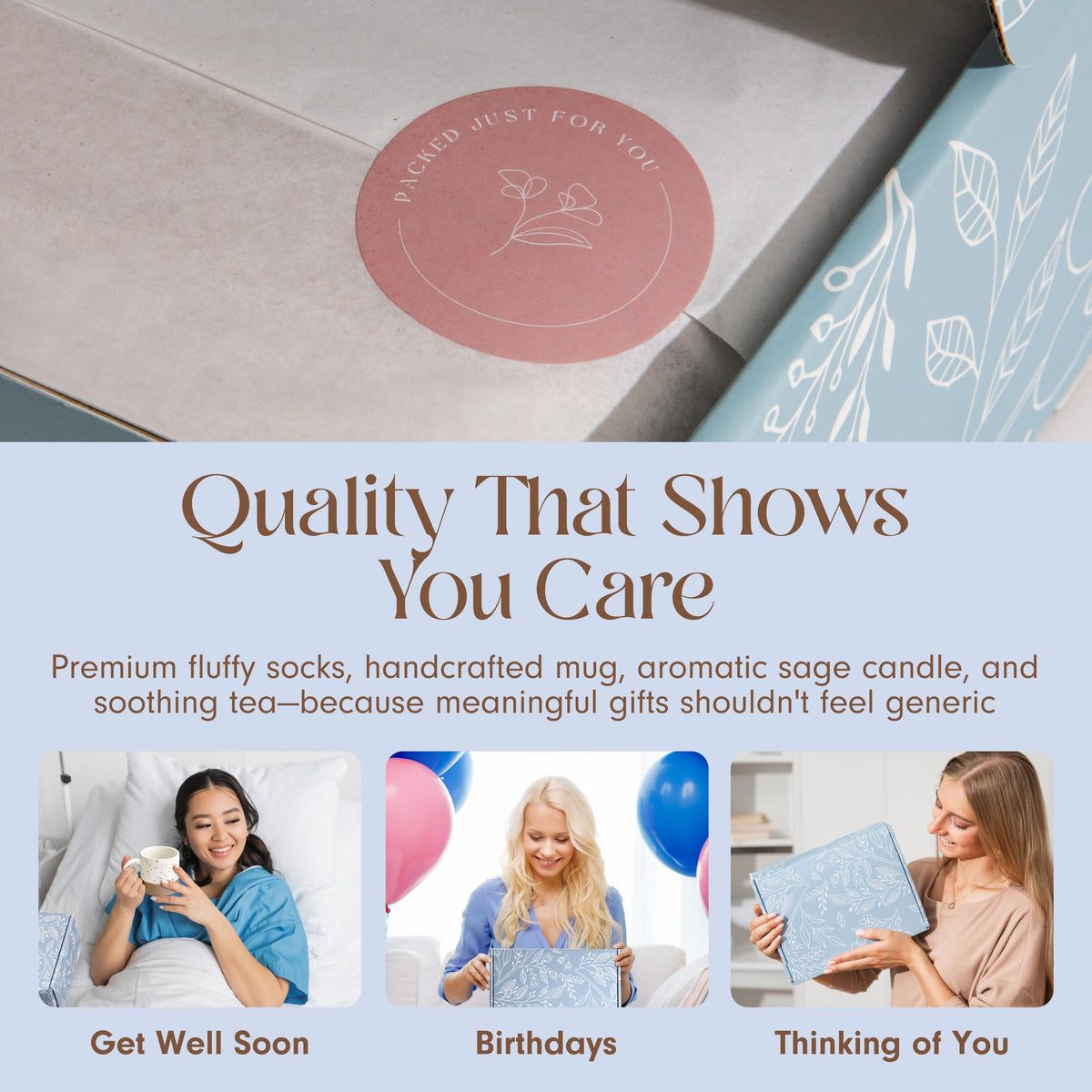 Unboxme Get Well Gift Box - USDA Organic Self-Care Gift for Women