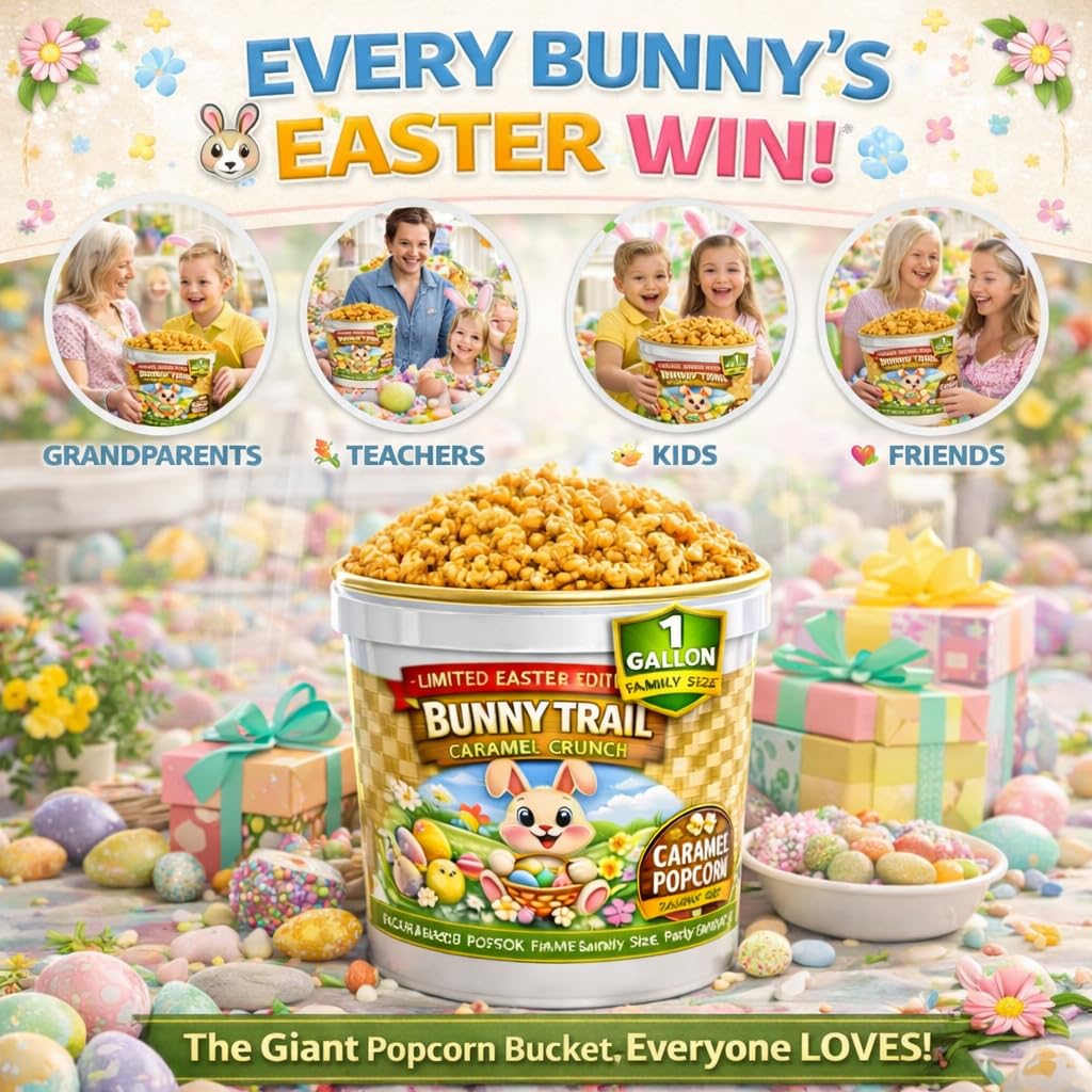 Uncle Myron's Easter Basket Stuffer Caramel Popcorn – 1 Gallon Gift Bucket