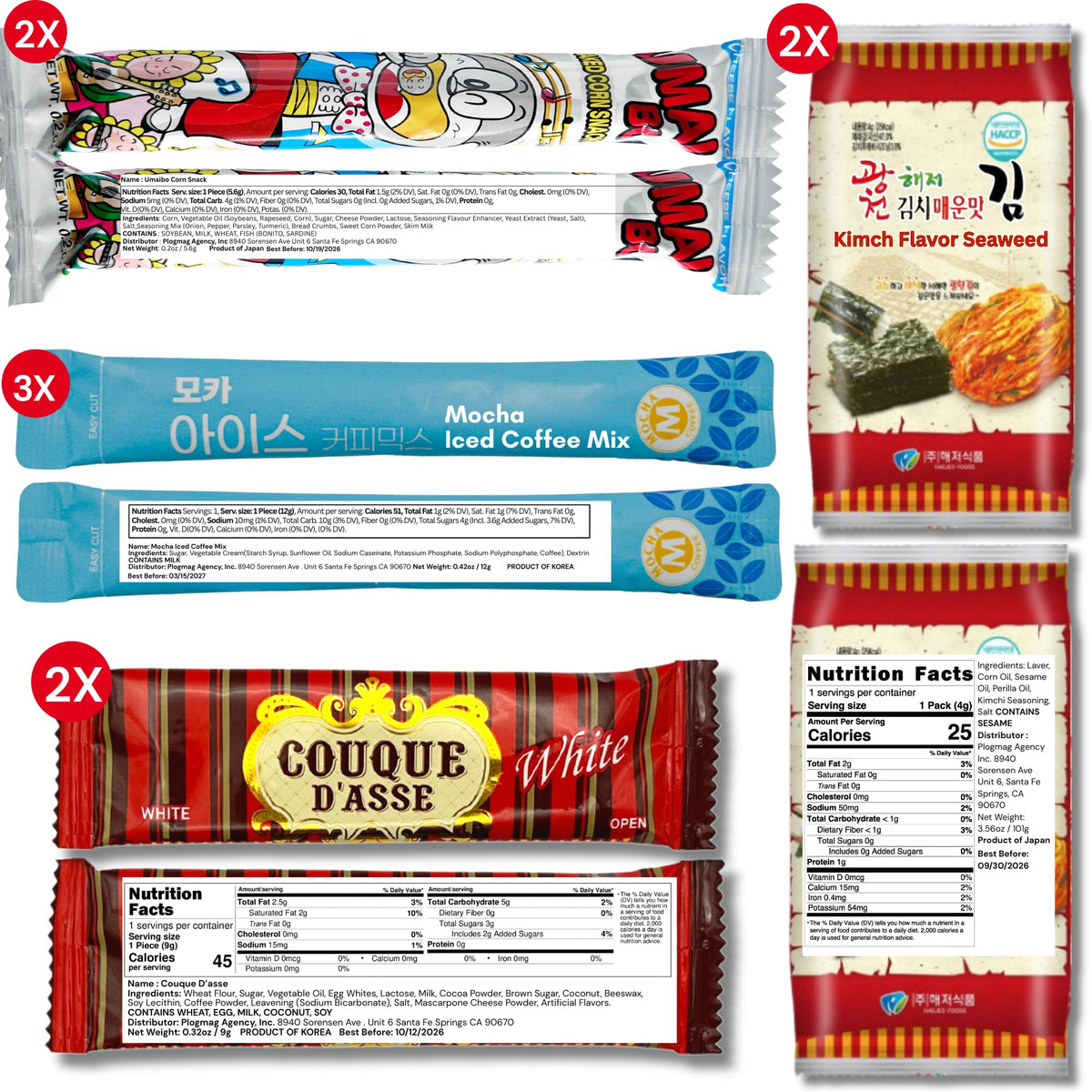 UNHA'S ASIAN SNACK BOX - Korean Snack Box Variety Pack (50 Count) Care Package & Gift Set
