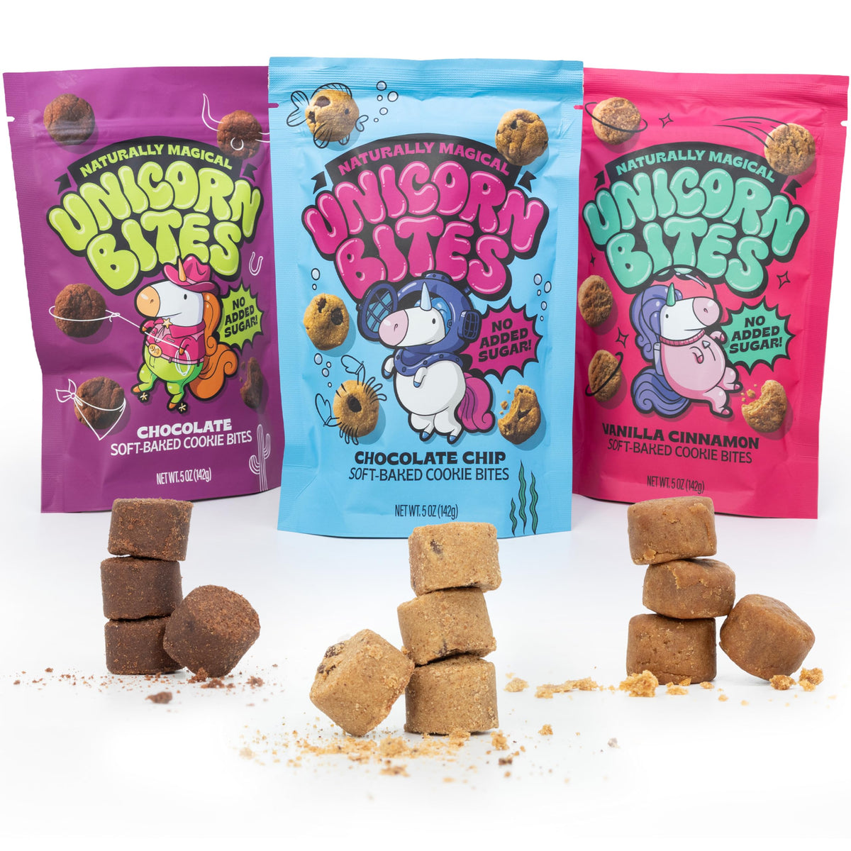 Unicorn Bites Mini Soft Baked Cookies - 3-Flavor Variety Pack (Vegan, Gluten Free, Date-Sweetened)