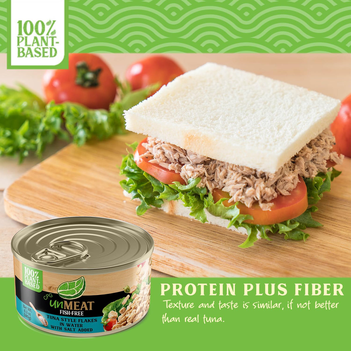 unMEAT Plant Based Tuna in Water — 12 Pack, Vegan Canned Tuna Alternative