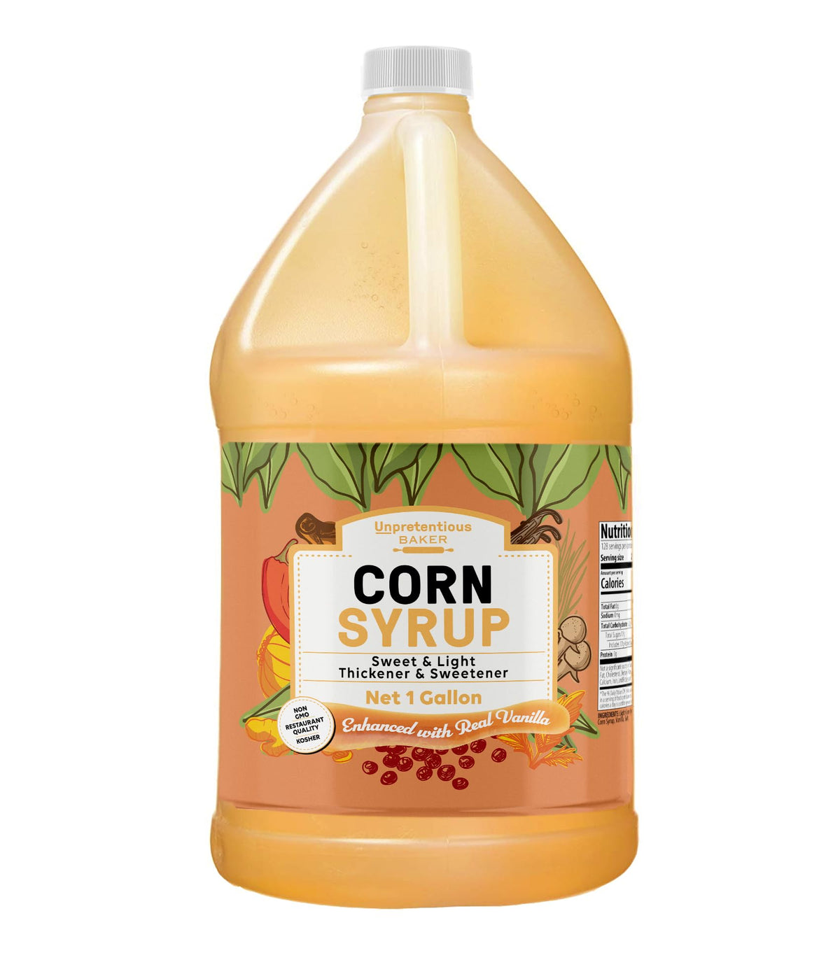 Unpretentious Corn Syrup with Real Vanilla — 1 Gallon Jug, Gluten Free & Natural