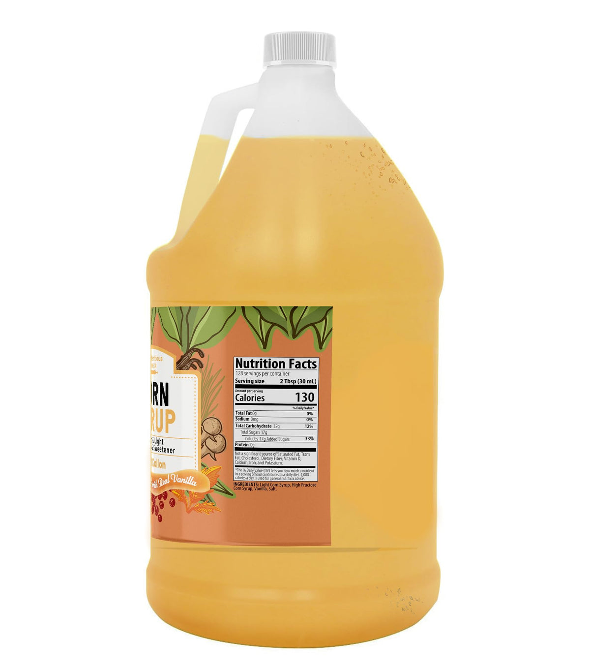 Unpretentious Corn Syrup with Real Vanilla — 1 Gallon Jug, Gluten Free & Natural