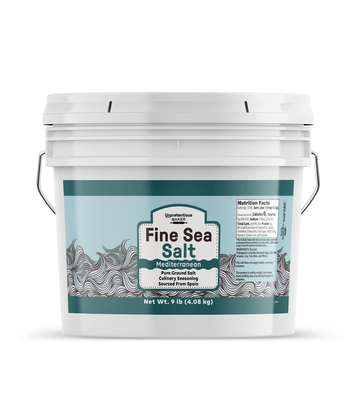 Unpretentious Fine Sea Salt (1 Gallon) – Pure Evaporated Mediterranean Sea Salt