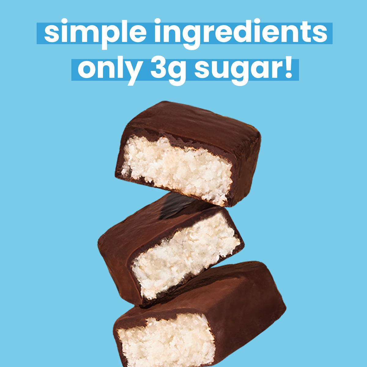 UNREAL Dark Chocolate Coconut Bars (40 Mini Bars) – 3g Sugar, 3 Ingredients | Vegan, Gluten-Free, Non-GMO & Fair Trade