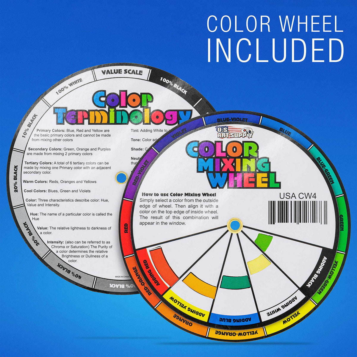 US Cake Supply 8-Bottle Liquid Candy Color Kit with Mixing Wheel — 2 oz Bottles for Chocolate & Candy