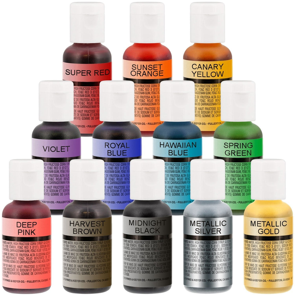 U.S. Cake Supply Complete Cake Airbrush Decorating Kit with 12 Vibrant Colors
