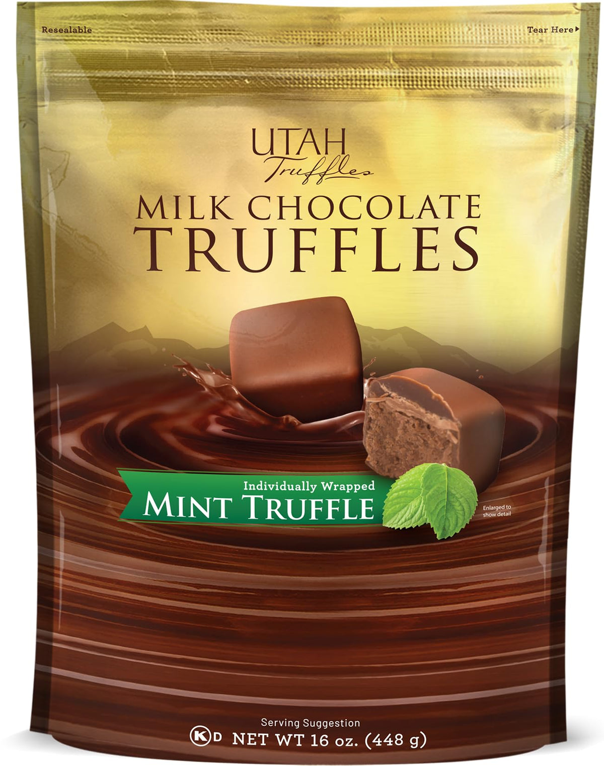 Utah Truffles Mint Truffles - Belgian Milk Chocolate, 16 oz Bag