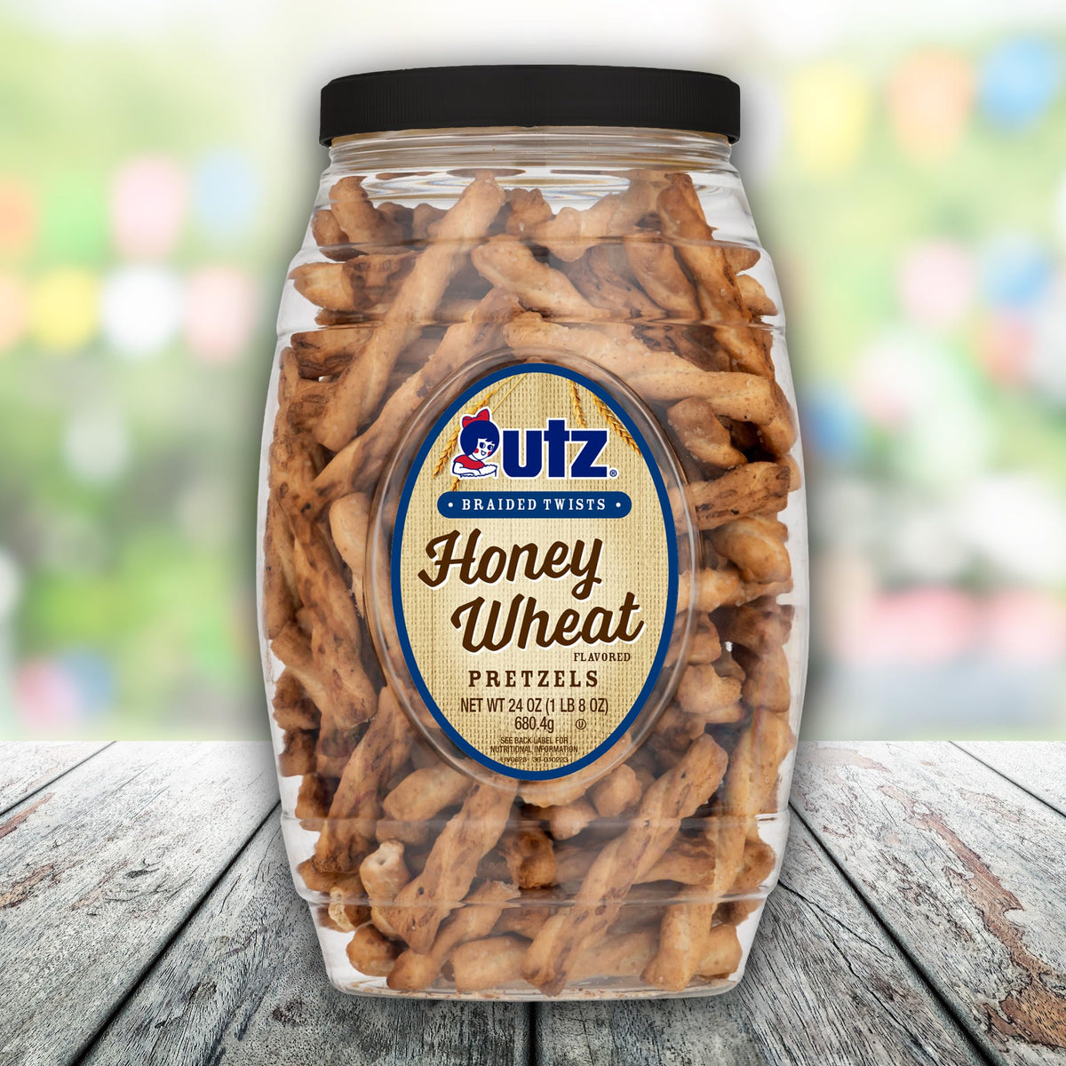 Utz Braided Honey Wheat Pretzel Twists – 24 oz Barrel (2 Count) | Crunchy, Dippable Snack