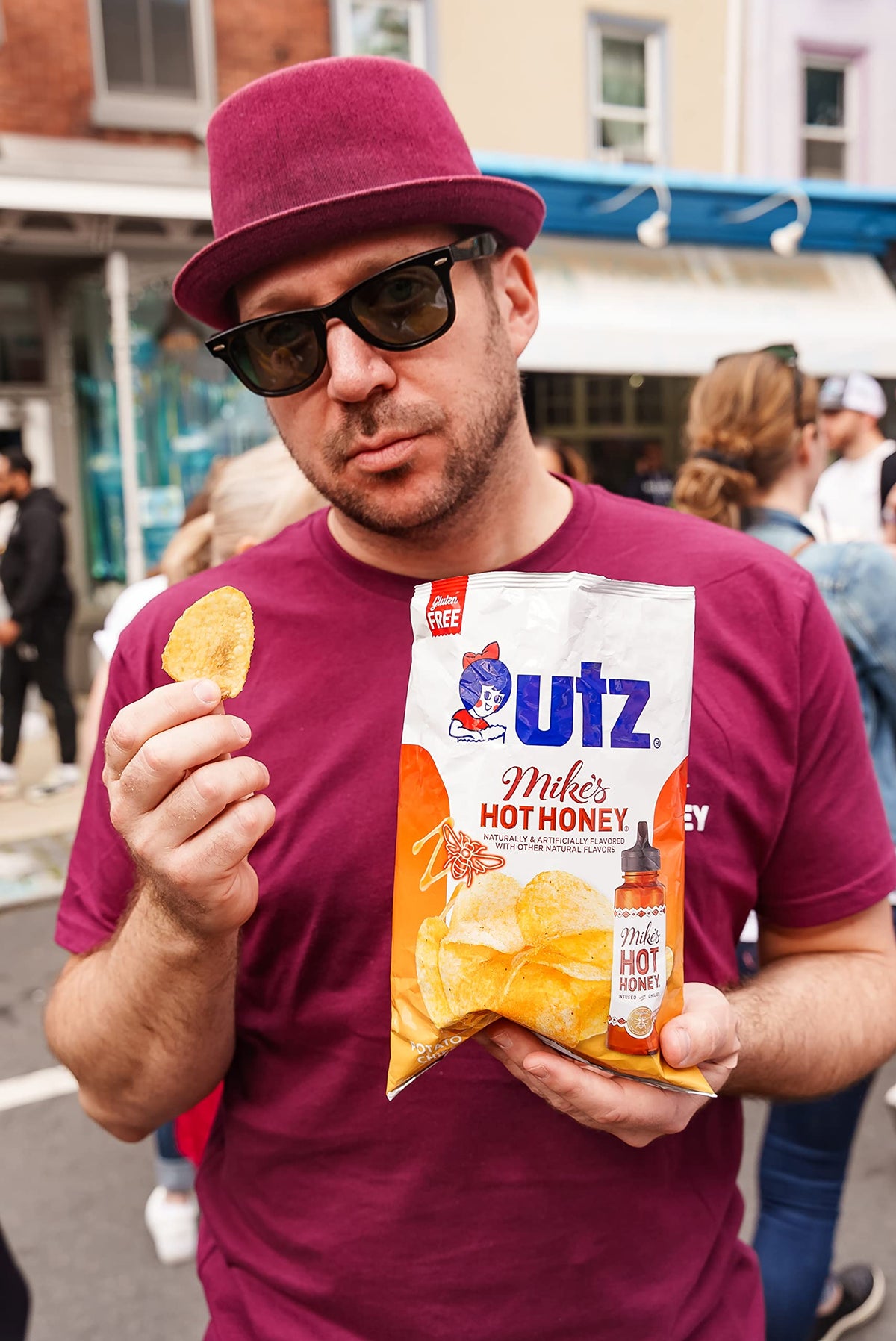 Utz Mike’s Hot Honey Flavored Potato Chips – 2.625 oz Bag, 14 Count