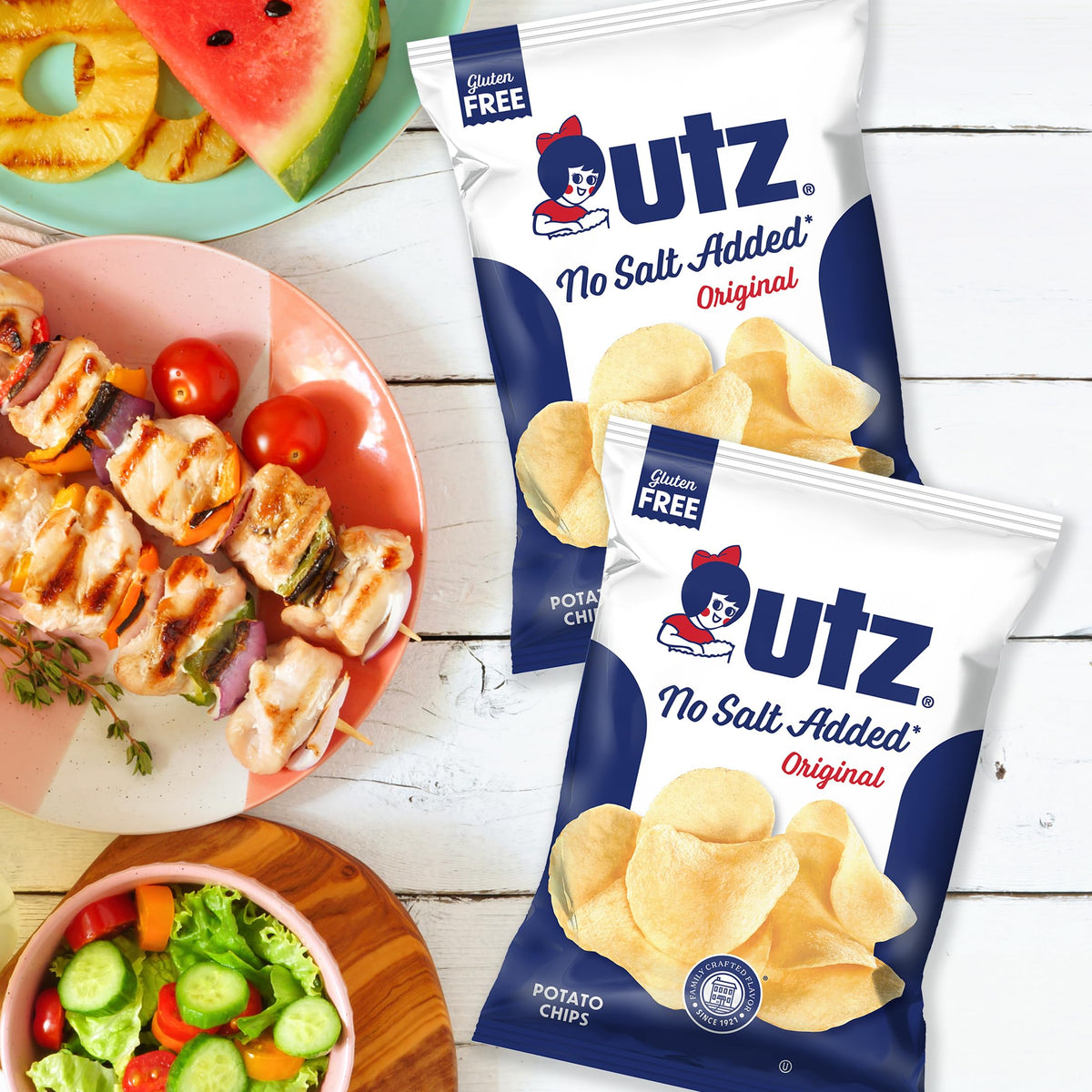 Utz No Salt Added Potato Chips – 14-Pack (2.75 oz) | Classic Crunch & Fresh Potato Flavor