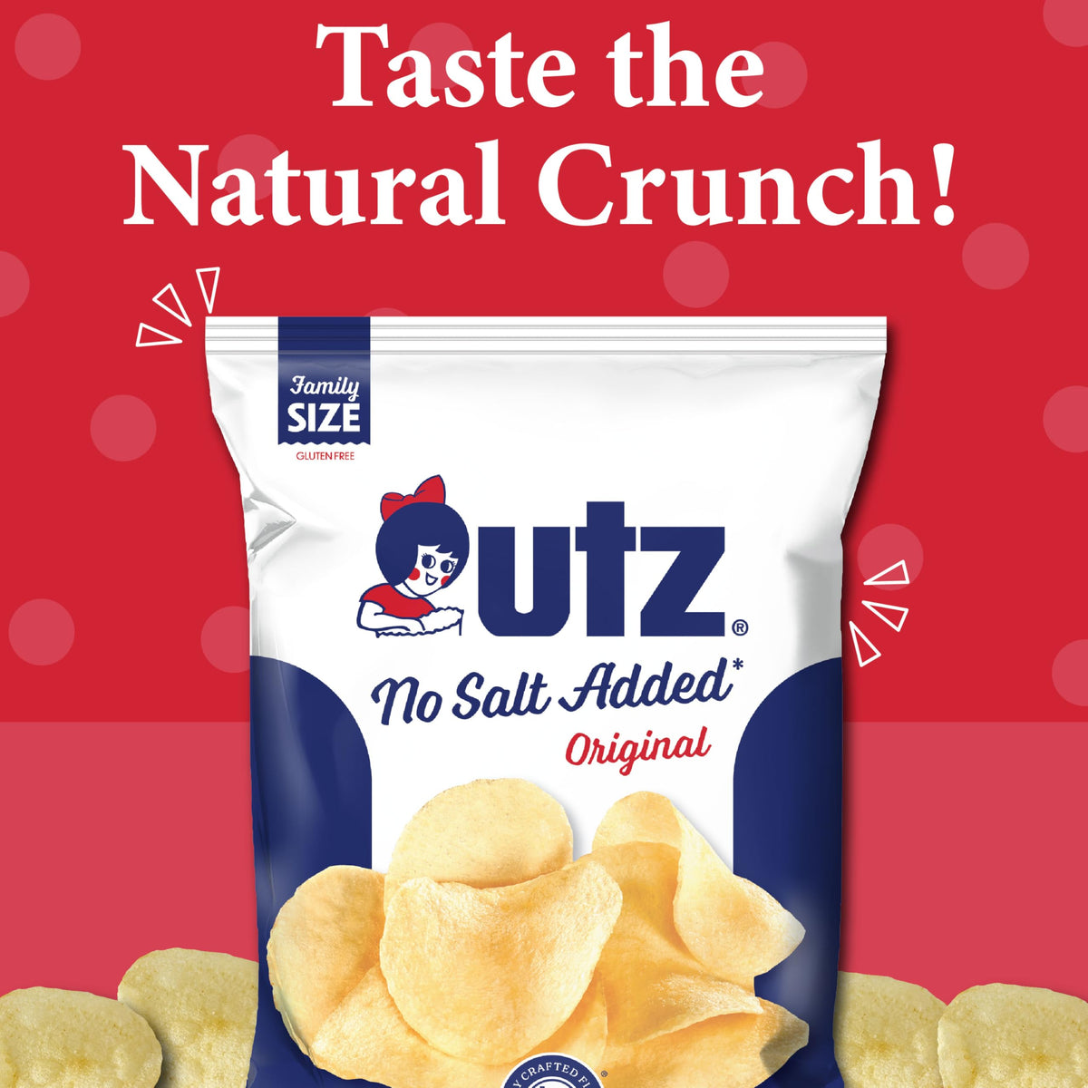 Utz No Salt Added Potato Chips – 14-Pack (2.75 oz) | Classic Crunch & Fresh Potato Flavor