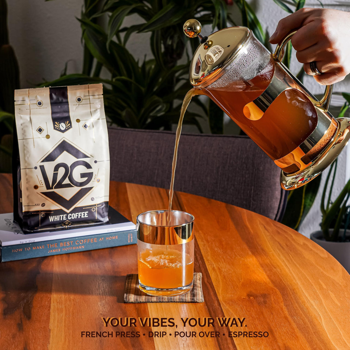 V2G White Coffee – High Caffeine, Ultra-Light Roast, Single-Origin Colombia