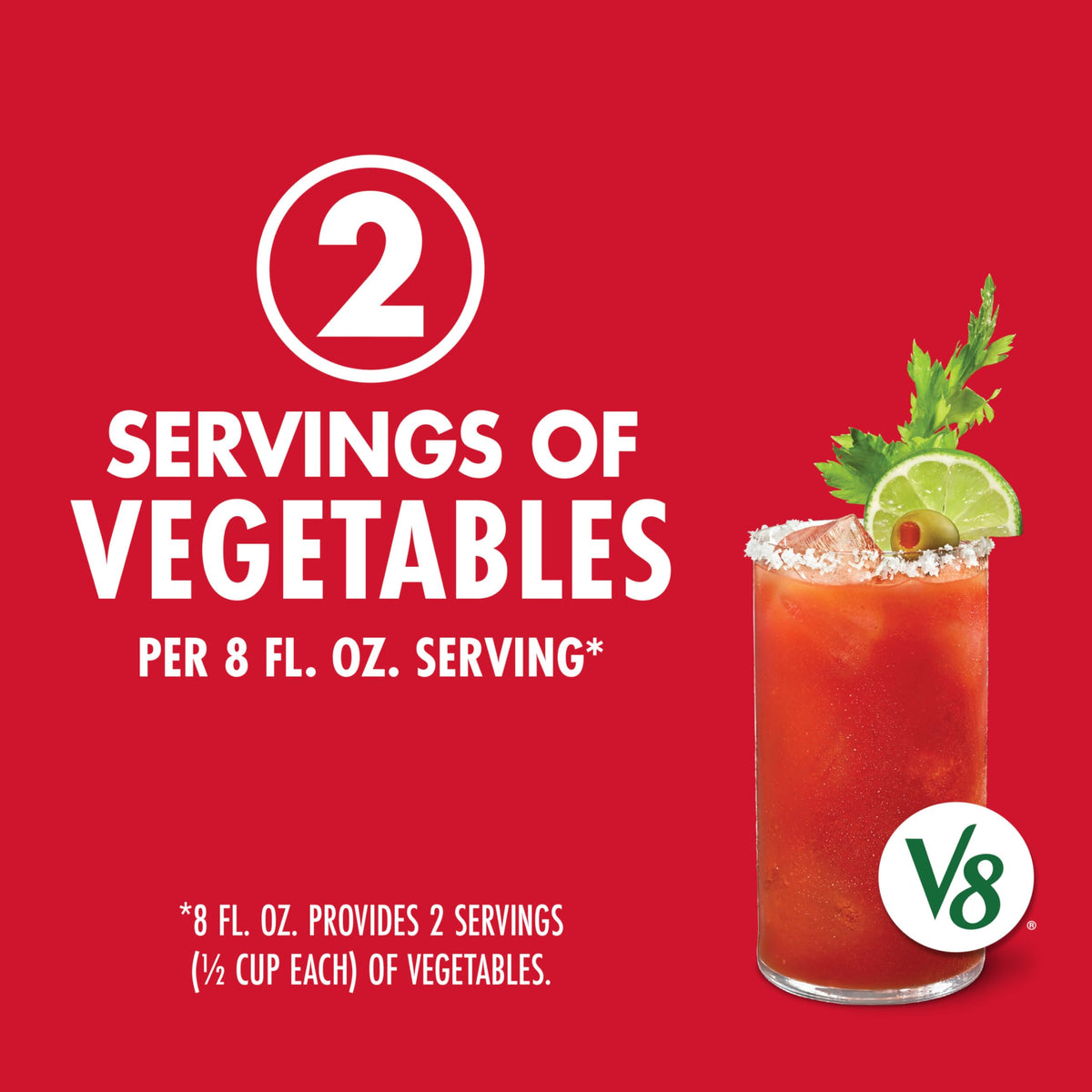 V8 Bloody Mary Mix — 8 fl oz Can (24 Cans) | Plant-Powered Cocktail Base
