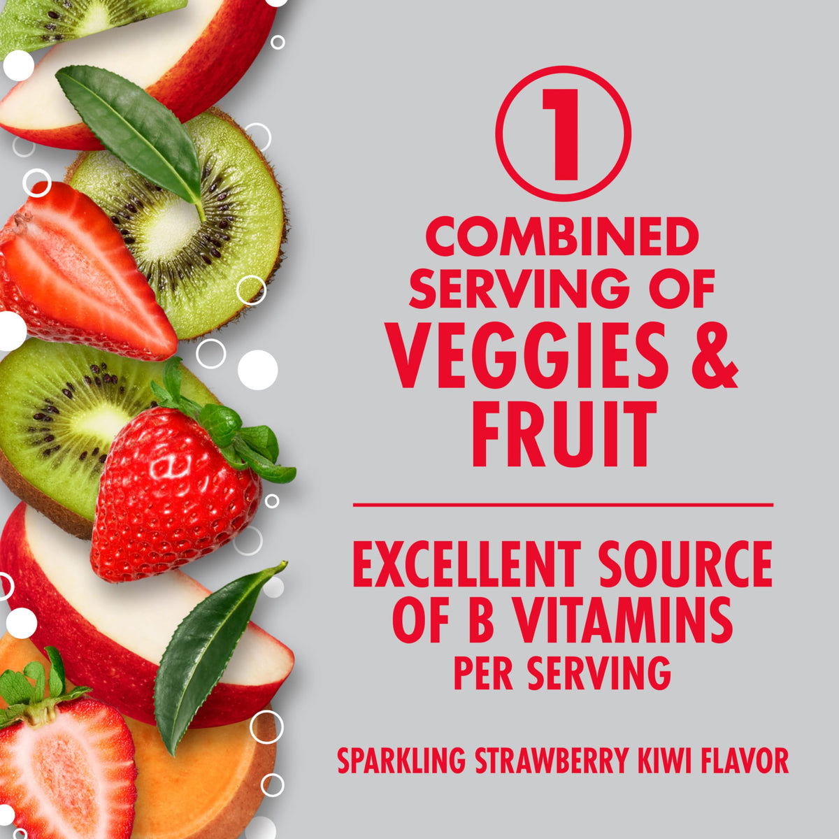 V8 +ENERGY Strawberry Kiwi Sparkling Juice Drink – 24-Count, 11.5 fl oz Cans