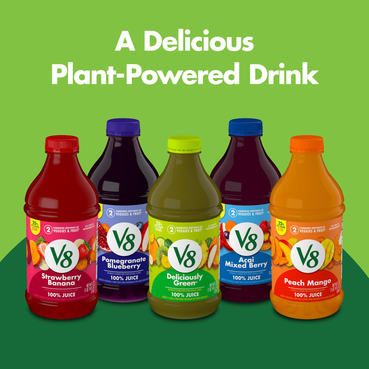 V8 Peach Mango 100% Fruit & Vegetable Juice — 6 x 46 fl oz Bottles
