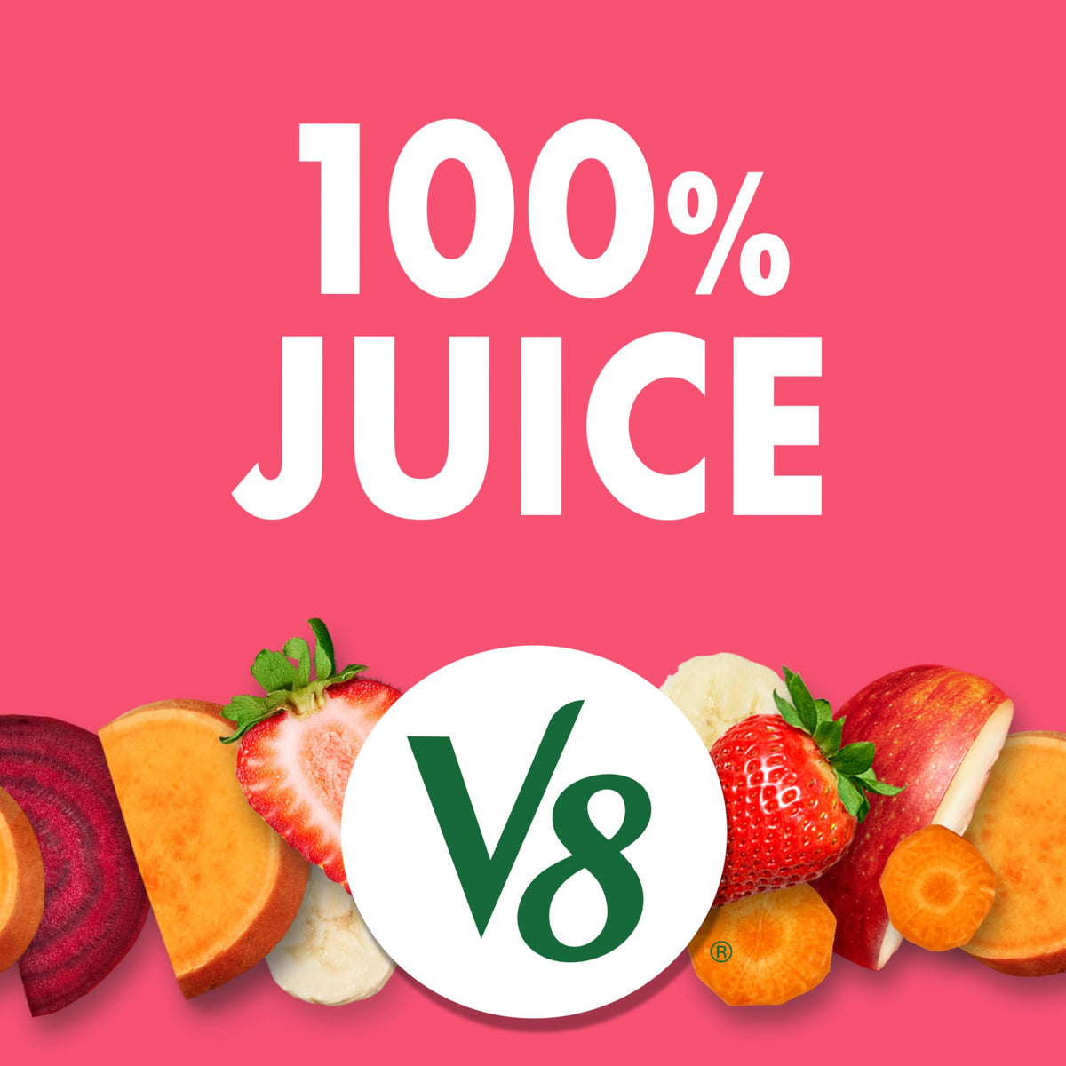 V8 Strawberry Banana 100% Fruit & Vegetable Juice – 24-Pack, 8 fl oz Cans