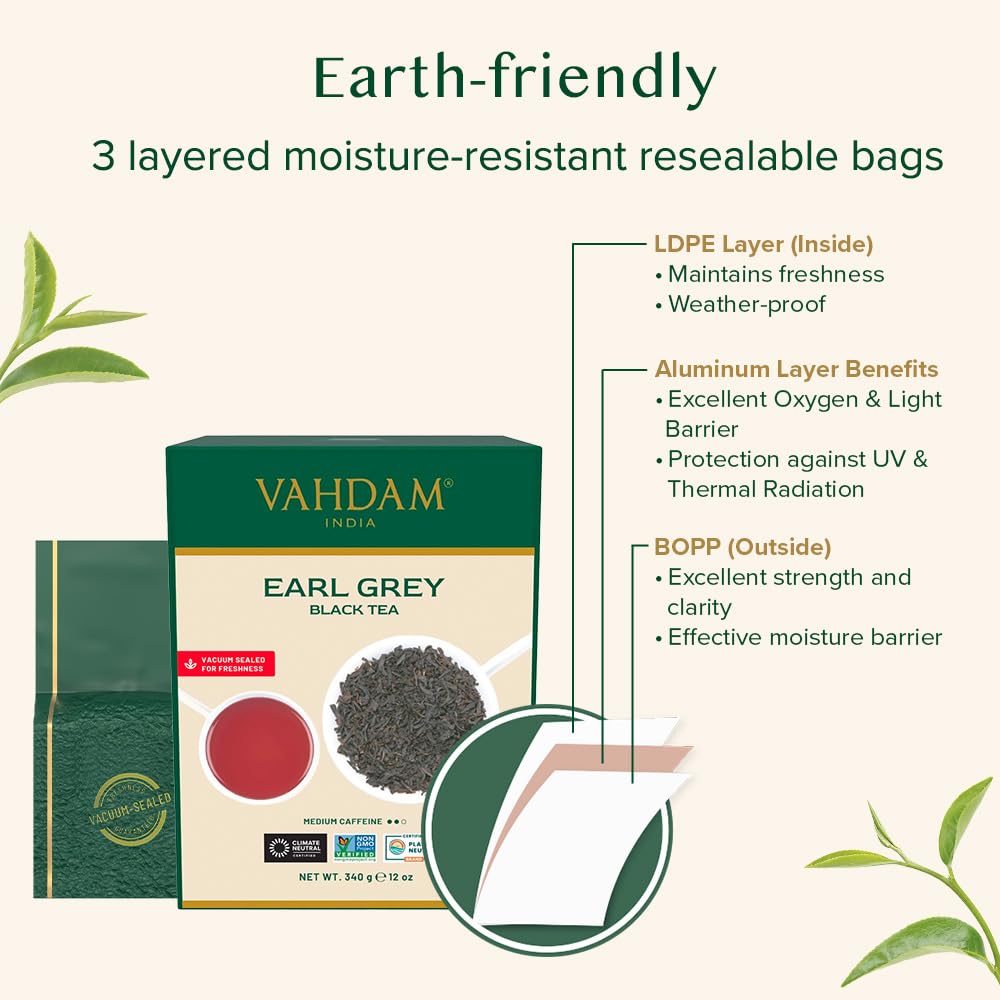 VAHDAM Earl Grey Tea Loose Leaf – Citrusy Bergamot Black Tea (340g / 12oz) 170+ Cups | Brew Hot or Iced