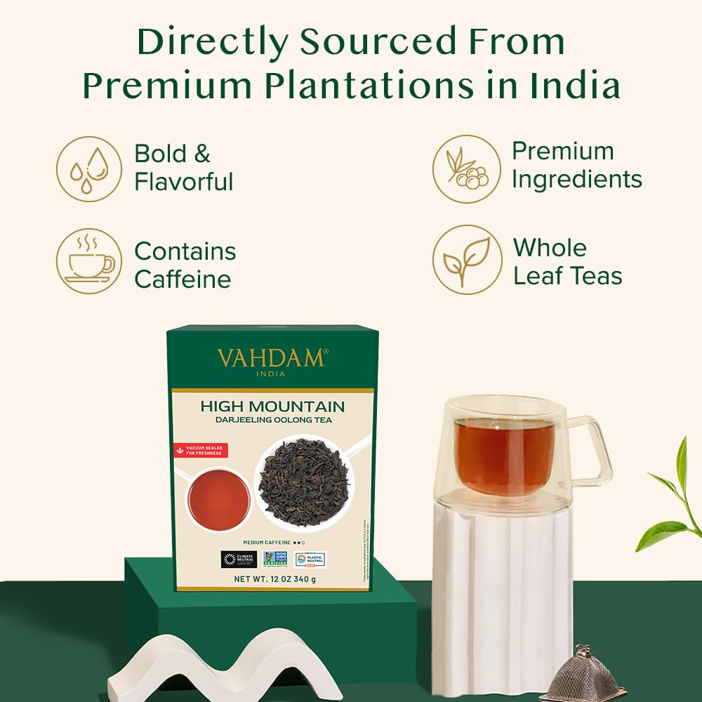 VAHDAM High Mountain Oolong Tea – Himalayas Loose Leaf, 340g, Vacuum-Sealed