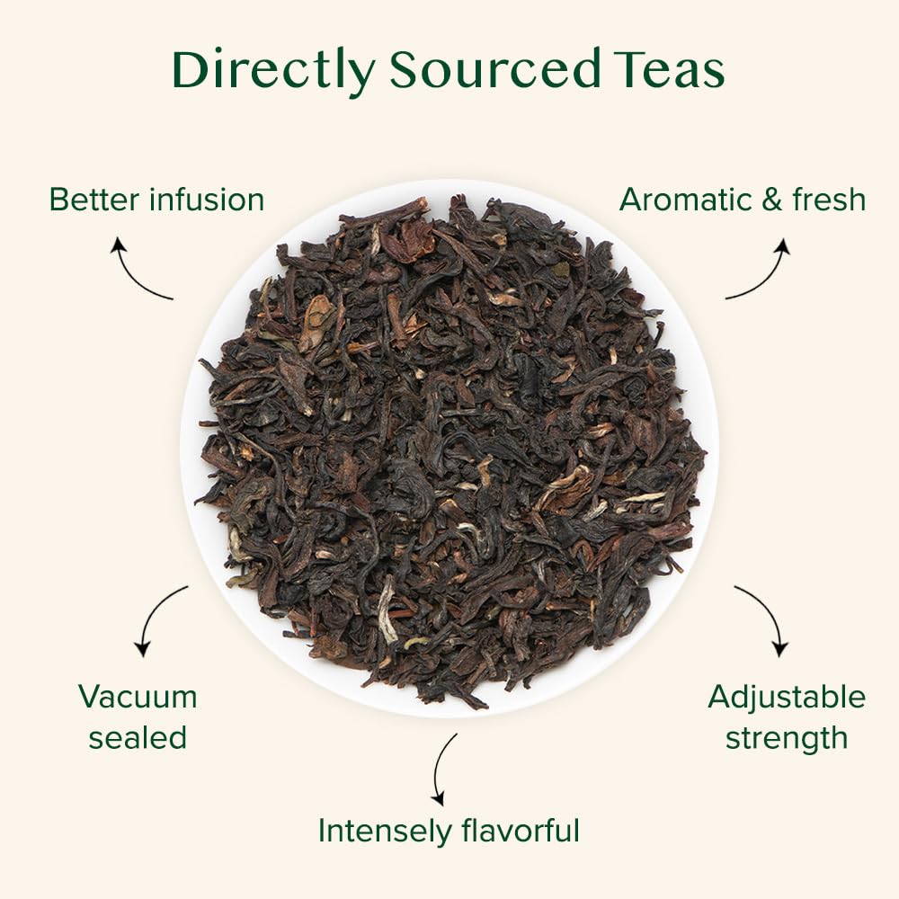 VAHDAM Darjeeling Tea Leaves from Himalayas 340g – Pure Black Loose Leaf