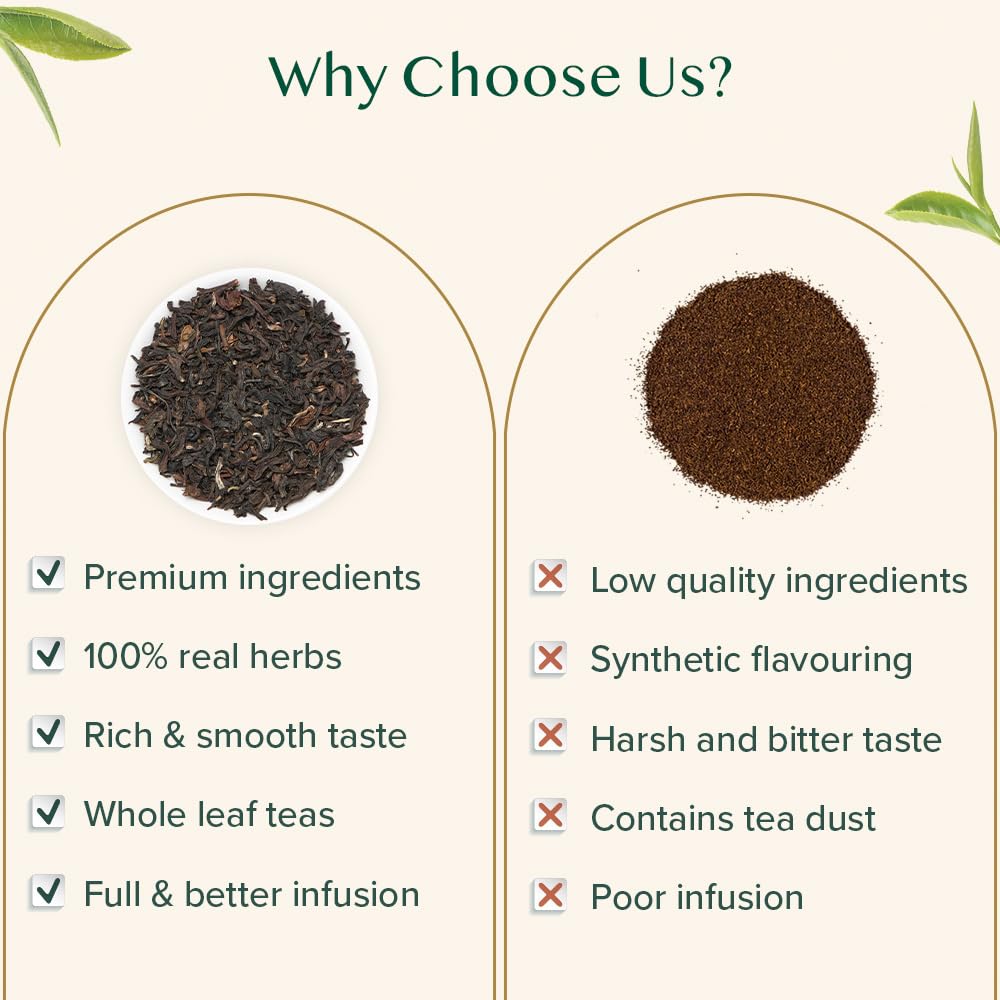 VAHDAM Darjeeling Tea Leaves from Himalayas 340g – Pure Black Loose Leaf