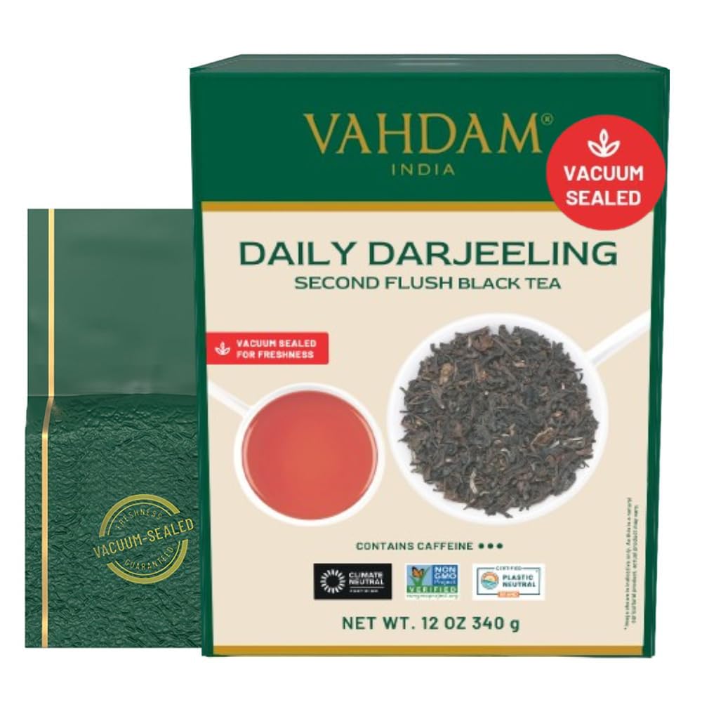 VAHDAM Darjeeling Tea Leaves from Himalayas 340g – Pure Black Loose Leaf