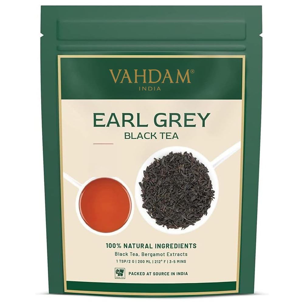 VAHDAM Earl Grey Tea Loose Leaf – Citrusy Bergamot Black Tea (340g / 12oz) 170+ Cups | Brew Hot or Iced