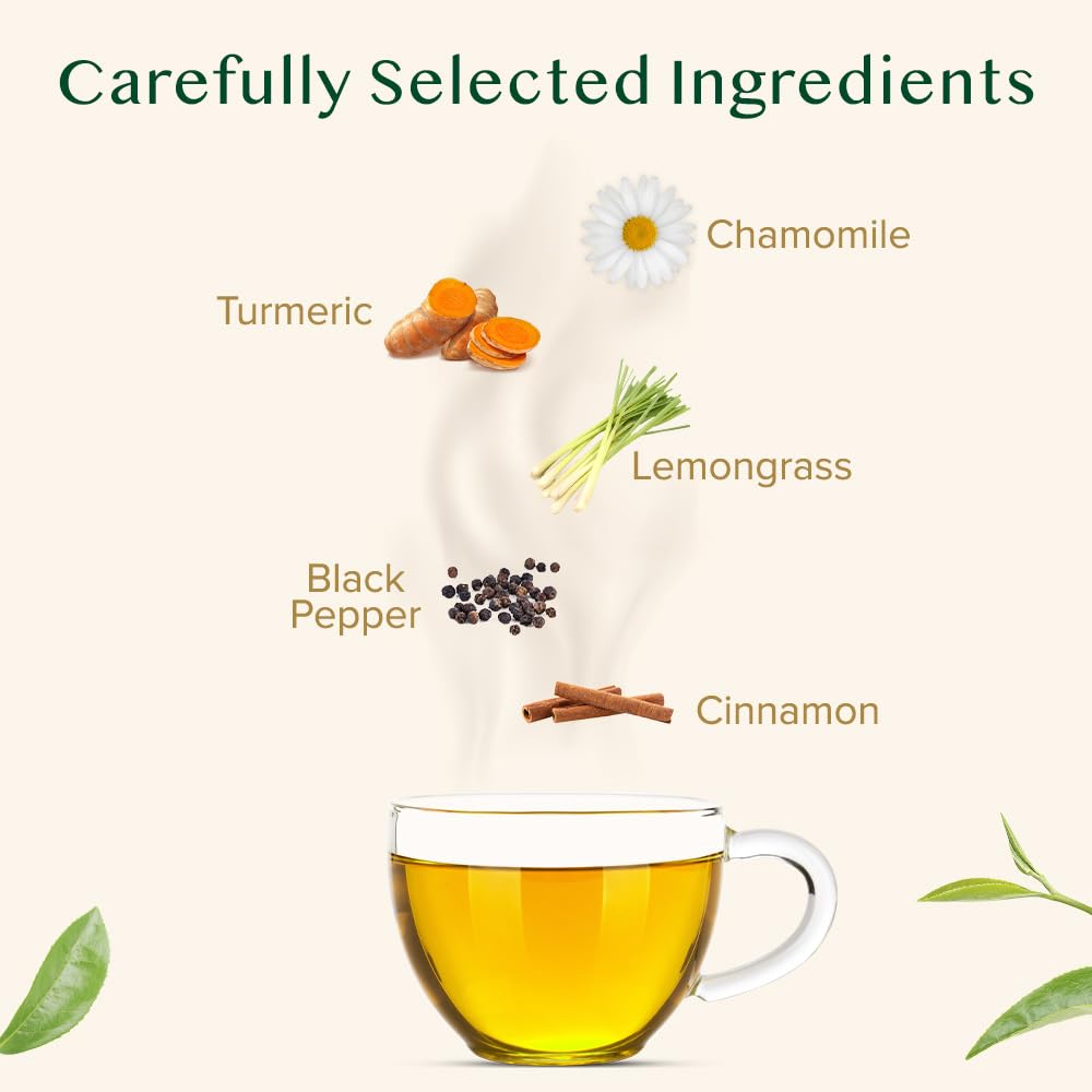 VAHDAM Turmeric Chamomile Tea Bags – Caffeine-Free Herbal Tisane (100 Bags)