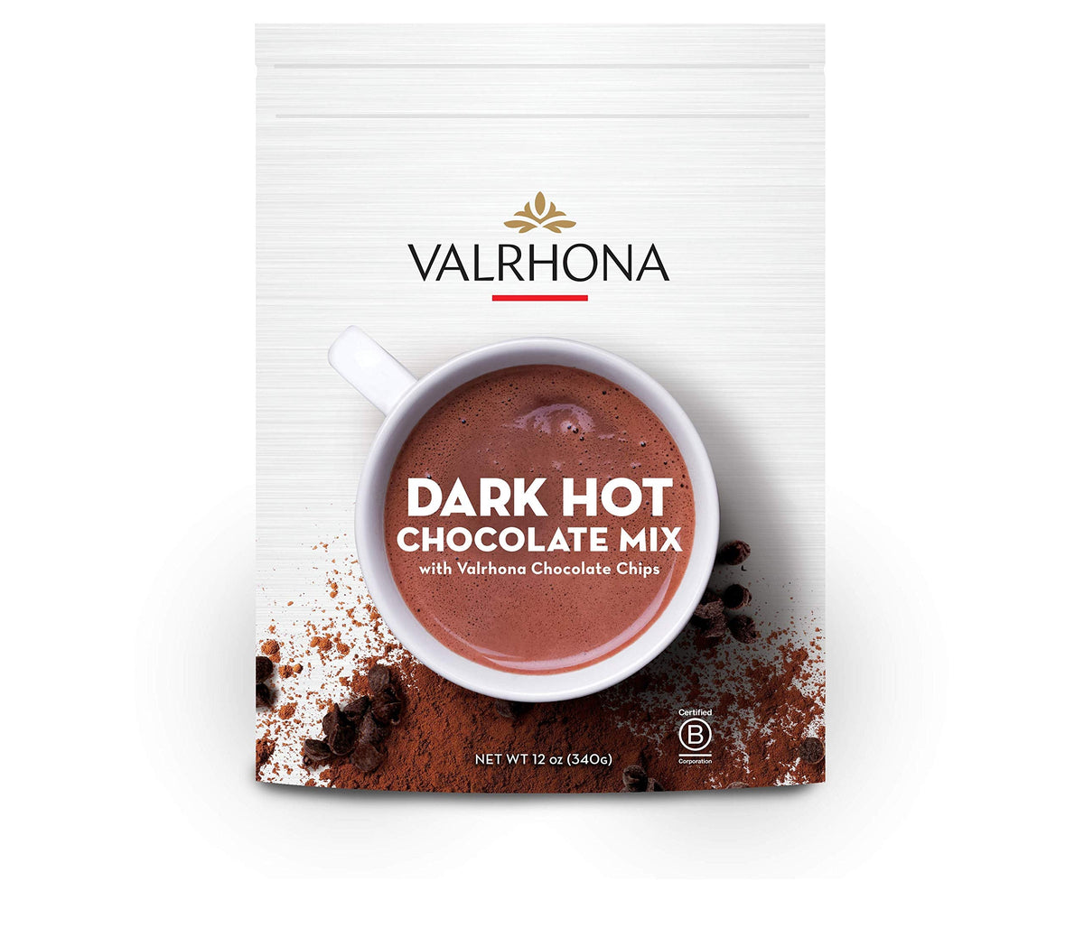 Valrhona Dark Hot Chocolate Mix – 12oz, Rich 31% Cocoa with Real Pieces