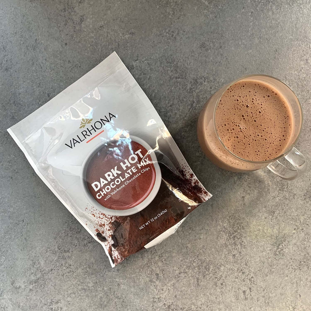 Valrhona Dark Hot Chocolate Mix – 12oz, Rich 31% Cocoa with Real Pieces