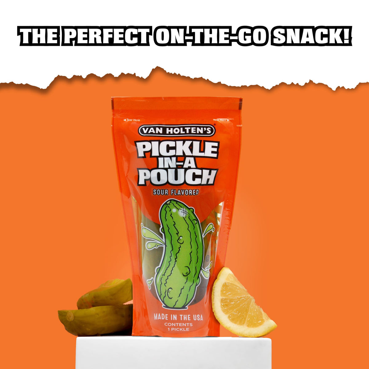 Van Holten's Jumbo Sour Pickle-In-A-Pouch - 12 Pack | On-The-Go Snack