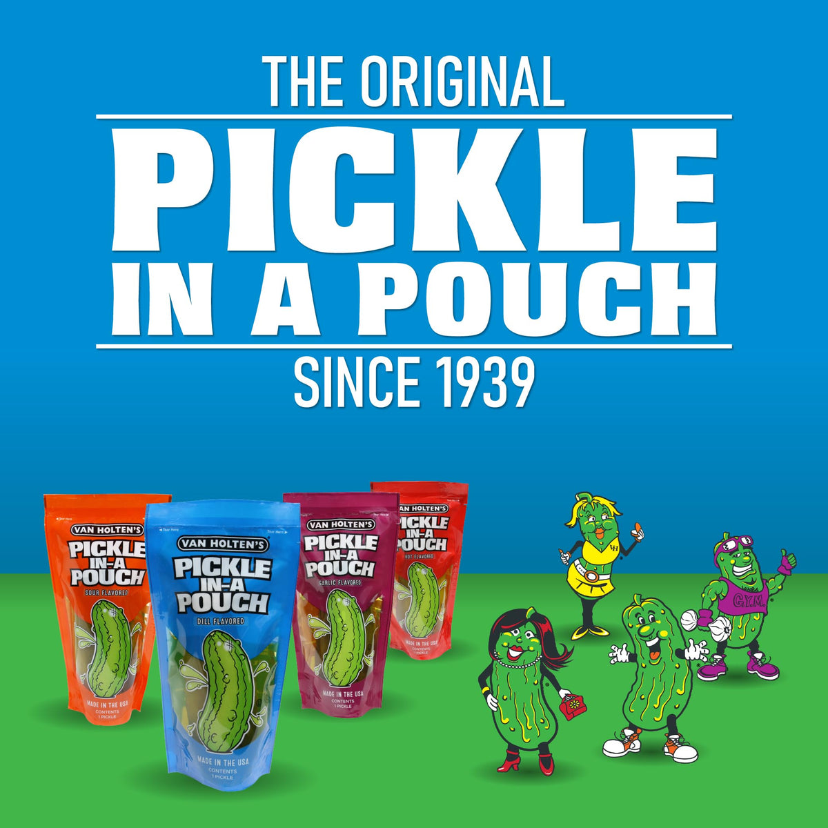 Van Holten's Jumbo Sour Pickle-In-A-Pouch - 12 Pack | On-The-Go Snack