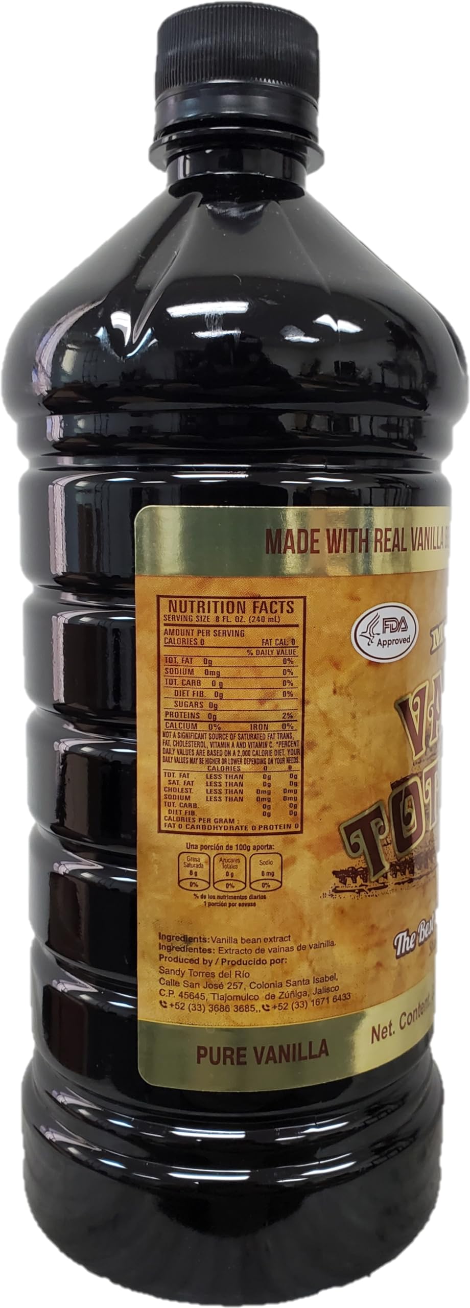 Vanilla Totonacs Mexican Vanilla Extract – 33oz Bottle for Baking