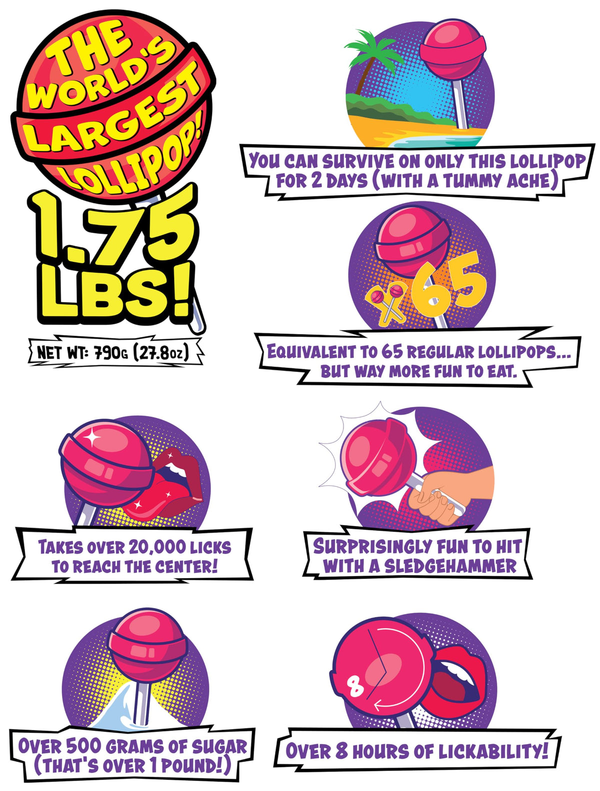 Vat19 - World's Largest Lollipop (1.75 lbs) | Strawberry on a Stick