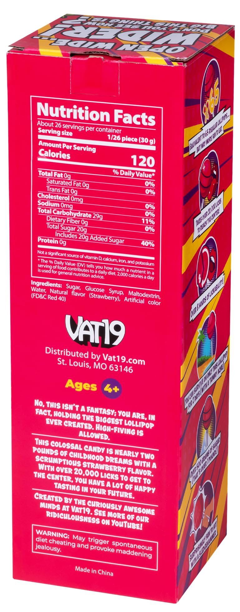 Vat19 - World's Largest Lollipop (1.75 lbs) | Strawberry on a Stick