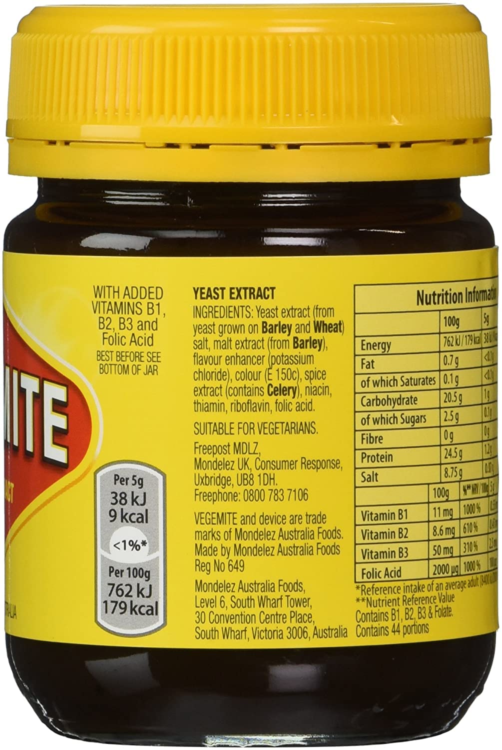 Vegemite Yeast Extract 220g – 4-Pack | Nutrient-Rich Spread