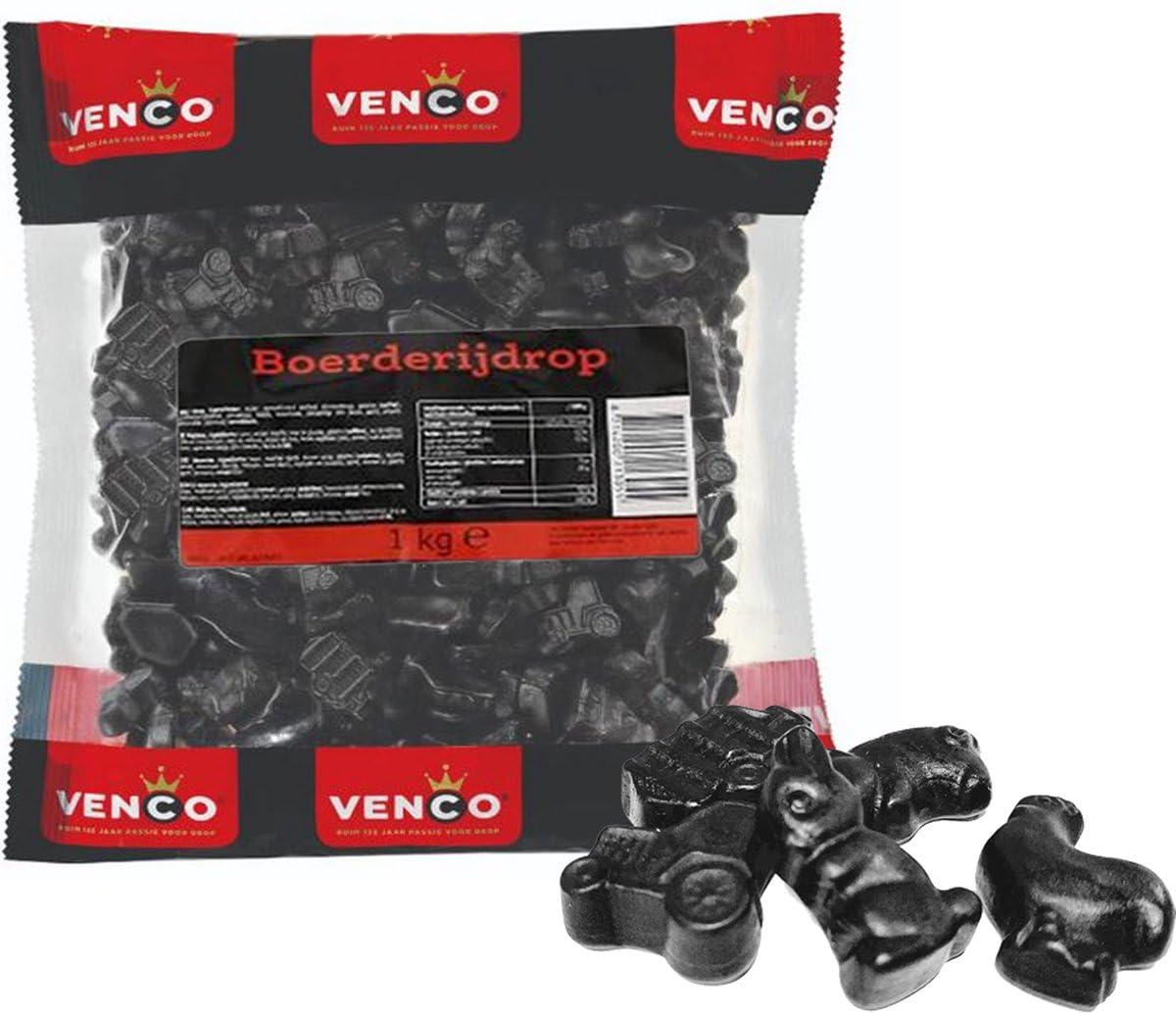 Venco Boerderij Drop – Farm Licorice Hard Salty Candy (1 Kg)