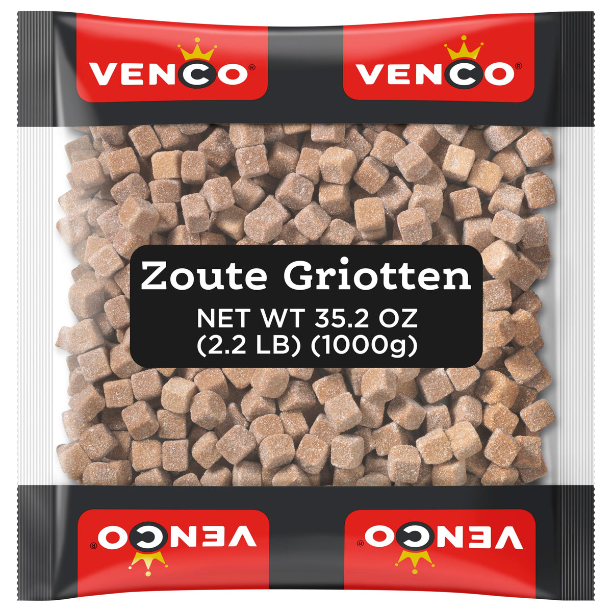Venco Griotten Salty Licorice Squares — Original Dutch Candy (2.2 lb Sharing Bag)