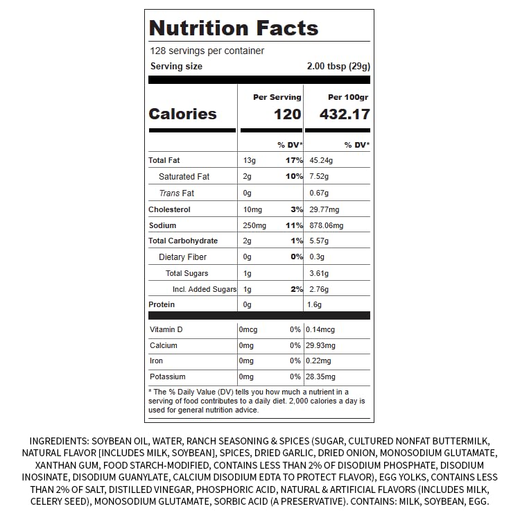 Hidden Valley Ranch Dressing & Salad Topping — 1 Gallon Bulk Jug | Ventura Foods