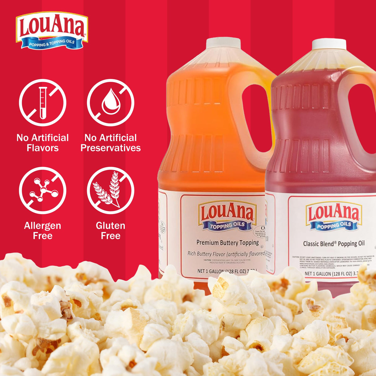LouAna Premium Buttery Popcorn Oil – Gallon | Ventura Foods