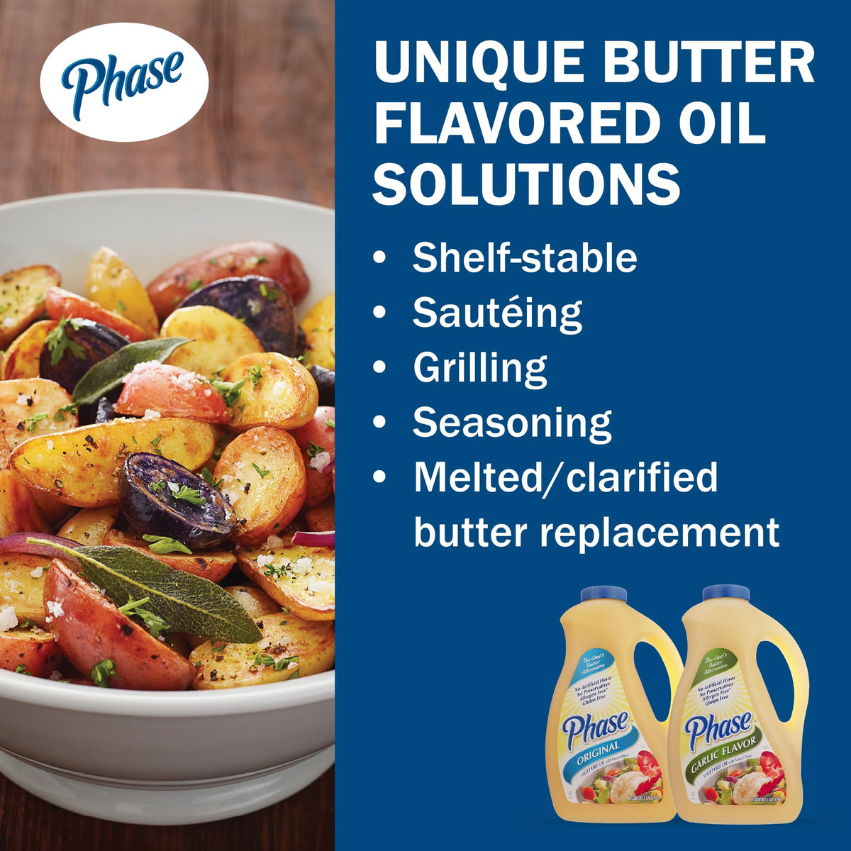 Ventura Foods Phase Original Liquid Butter Alternative – Dairy-Free, High-Heat Cooking Oil