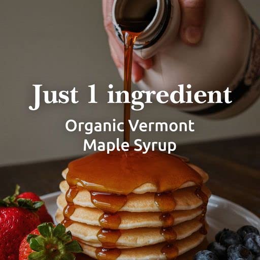 Vermont Maple Syrup 32 oz – Grade A Dark Organic Pure Syrup for Pancakes & More