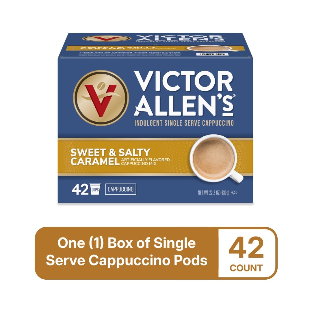 Victor Allen's Sweet & Salty Caramel Cappuccino Pods — 42-Count K-Cup Pack