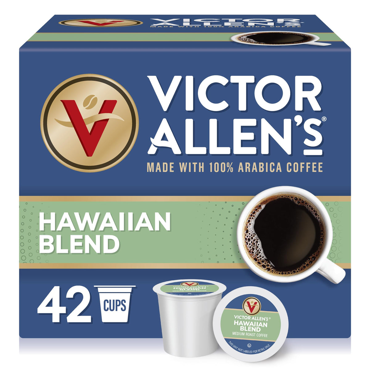 Victor Allen's Hawaiian Blend Pods – Medium Roast, 42 Count, Keurig K-Cup Compatible