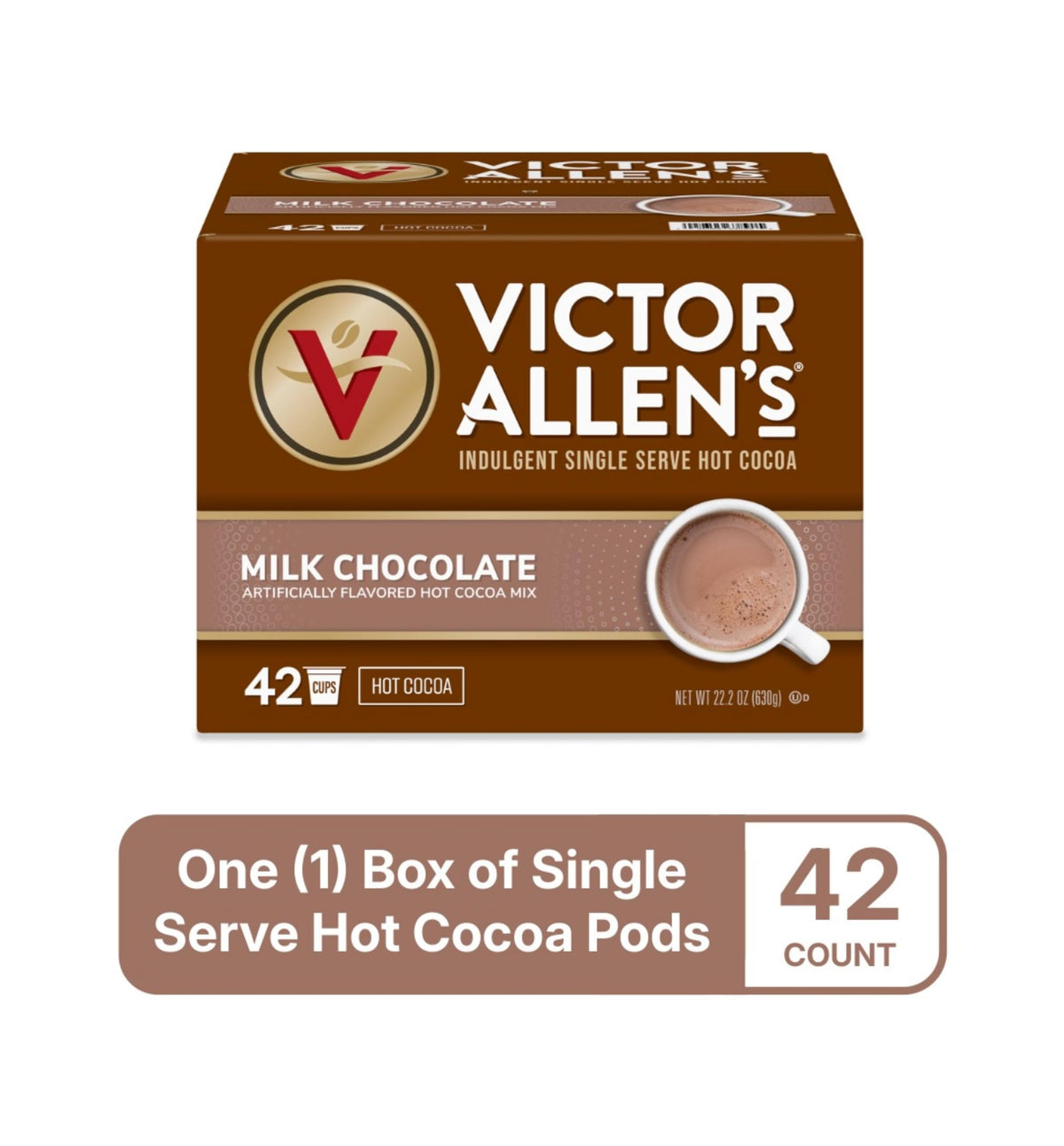 Victor Allen's Milk Chocolate Hot Cocoa Pods - 42-Count, Keurig K-Cup Compatible