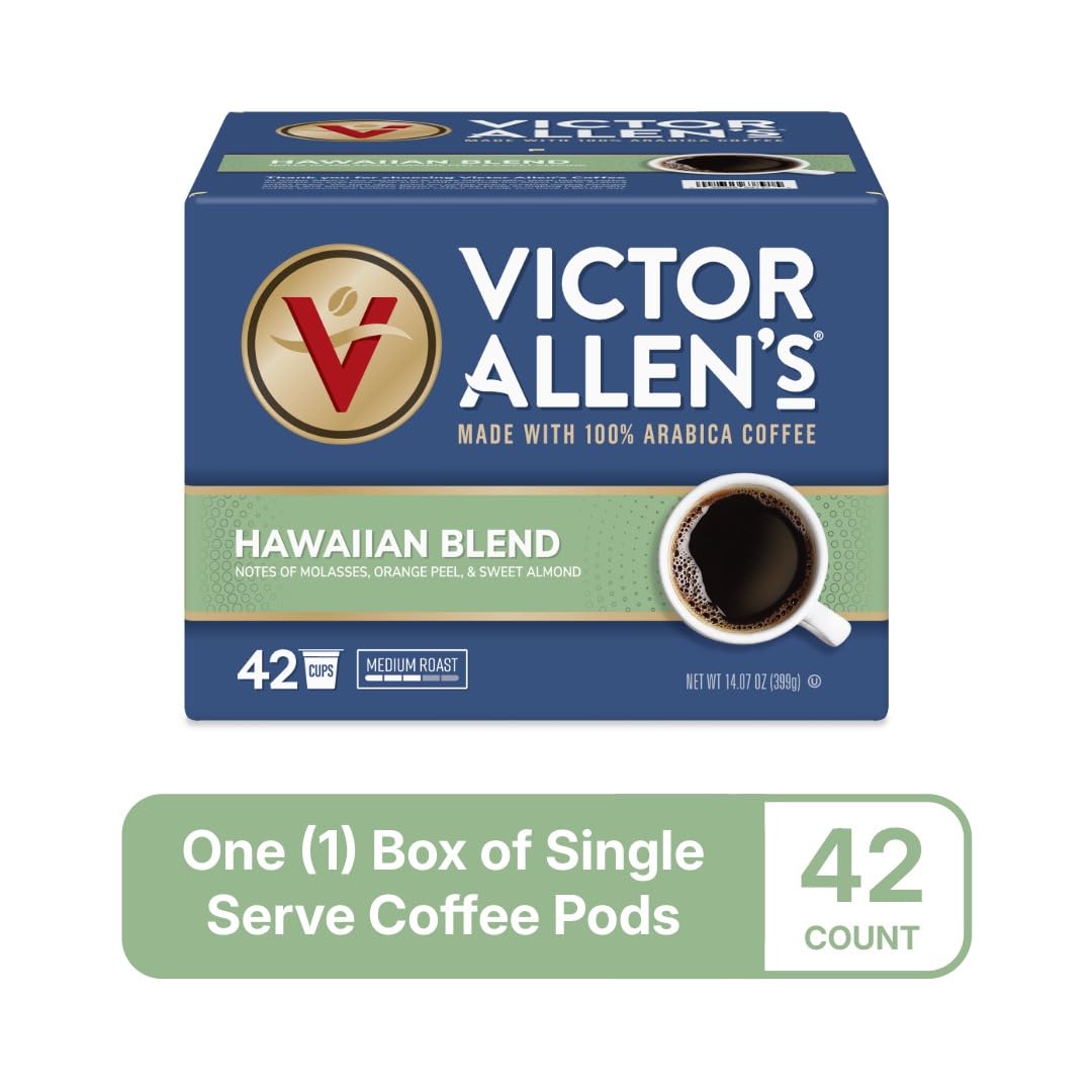 Victor Allen's Hawaiian Blend Pods – Medium Roast, 42 Count, Keurig K-Cup Compatible