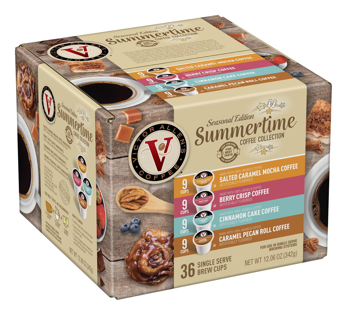 Victor Allen's Summertime Coffee Variety Pack – 36 K-Cup Pods, Medium Roast