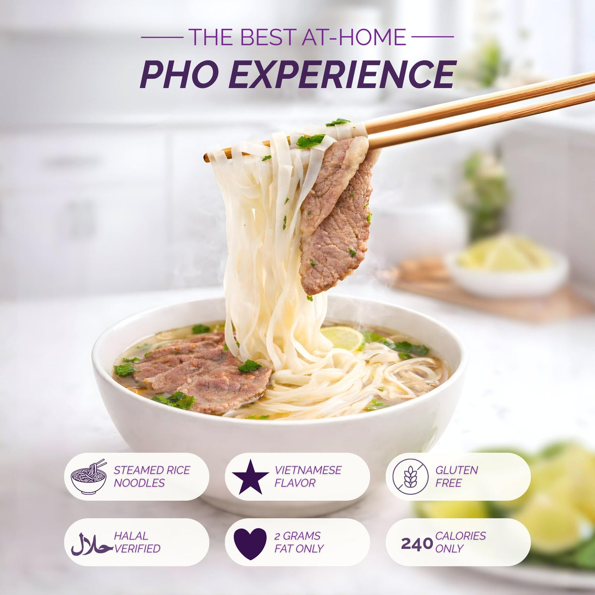 VIFON Pho Bo Vietnamese Style Instant Rice Noodles – 2.11 oz Pack of 24 | Halal Certified | Ready in 3 Minutes