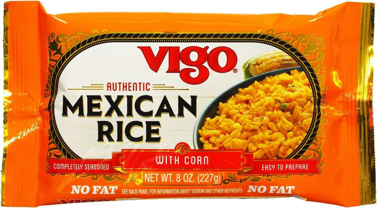 Vigo Authentic Mexican Rice with Corn, No Fat – 8 oz (Pack of 12)